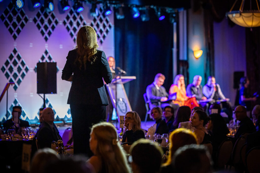 An entrepreneur pitching during LiONS LAIR